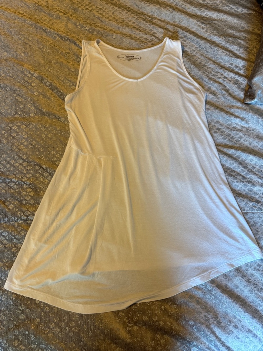 Soma Cream Scoop Neck A-Line Chemise